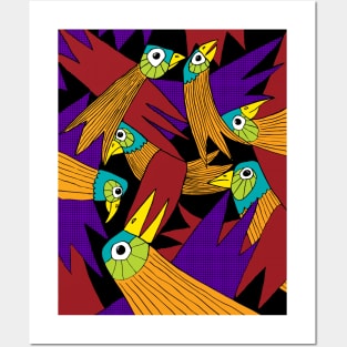 Parrot bird pattern in color Posters and Art